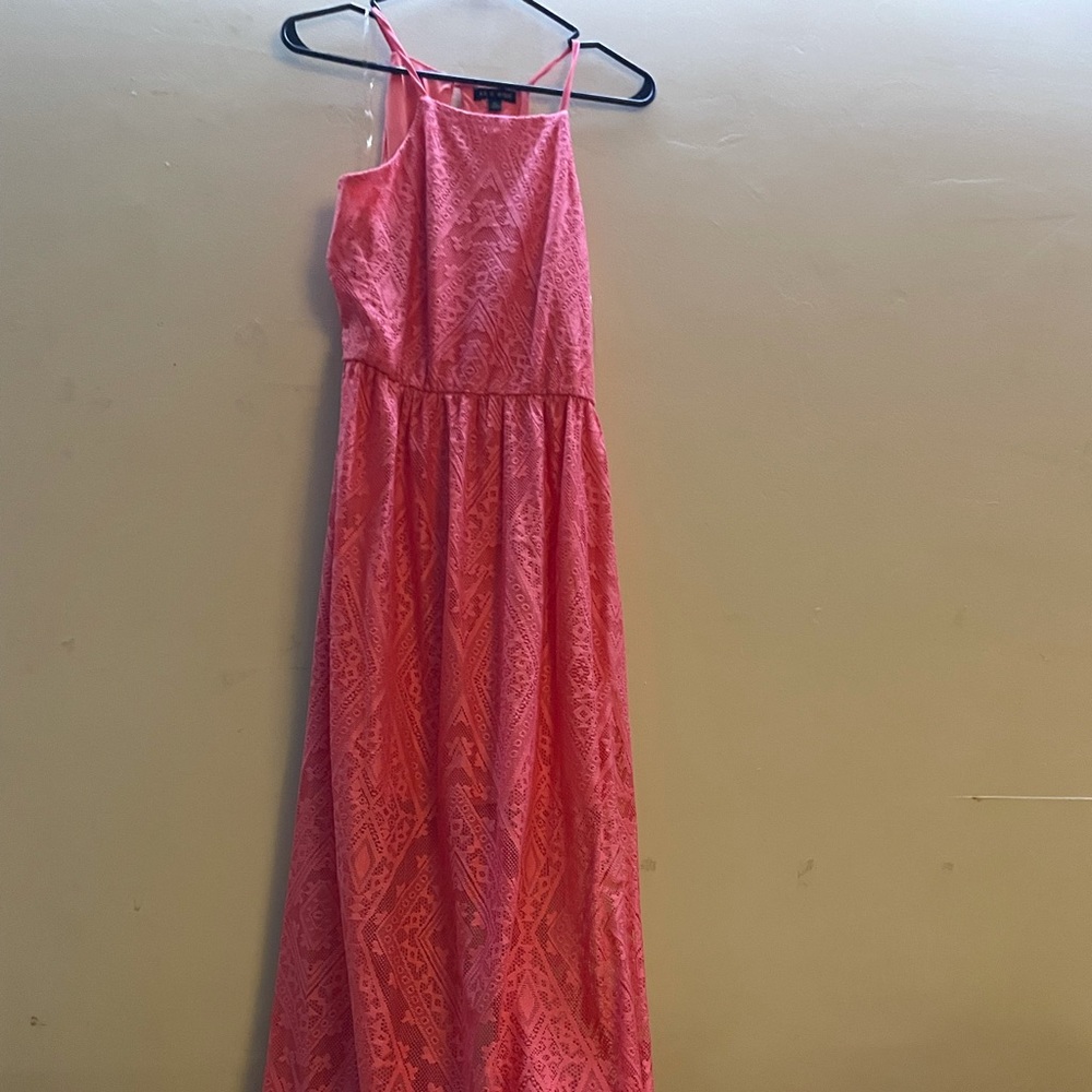 As U Wish pink/salmon colored maxi dress